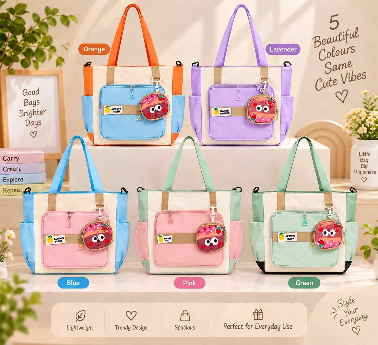 Premium Imported Korean Bags-18 (Pack Of 5) thumbnail 1